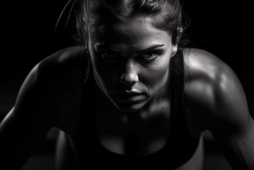 Девушка занимается спортом