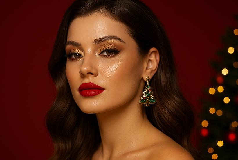 Рождественский макияж в стиле гламур