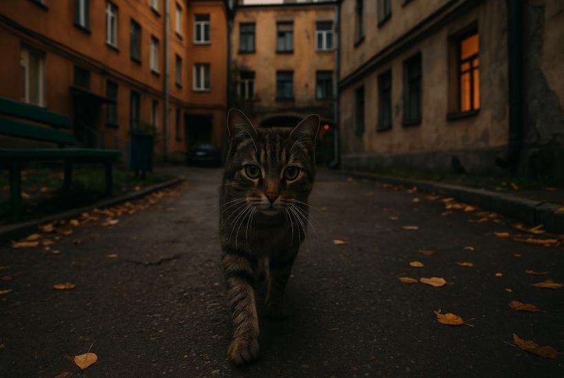 Кошка на улице