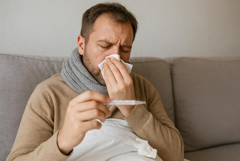 Человек болеет гриппом