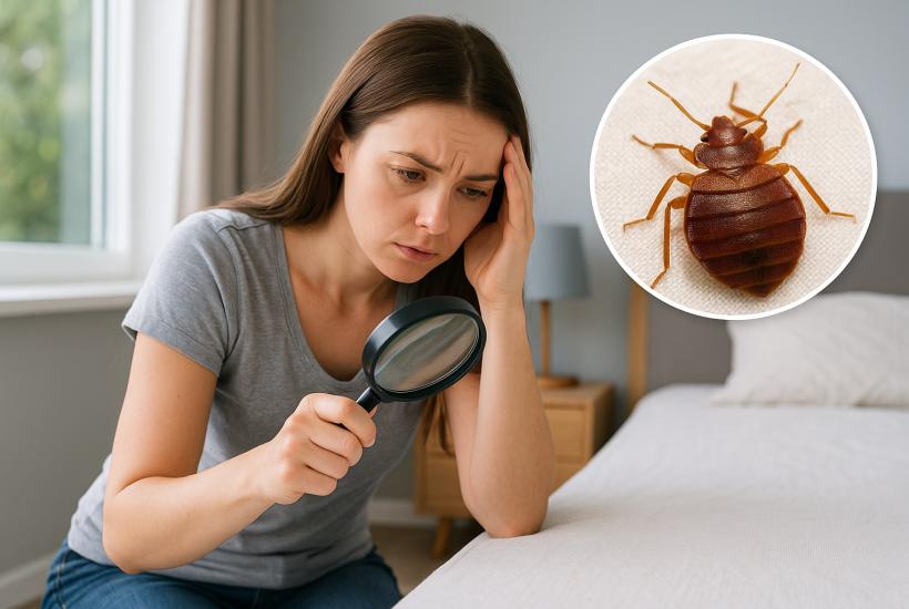 Девушка обнаруживает постельного клопа