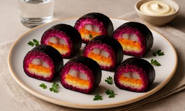 Роллы из селедки под шубой требуют охлаждения 2 – 3 часа