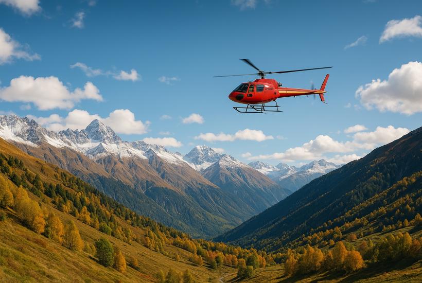 Вертолёт над горами
