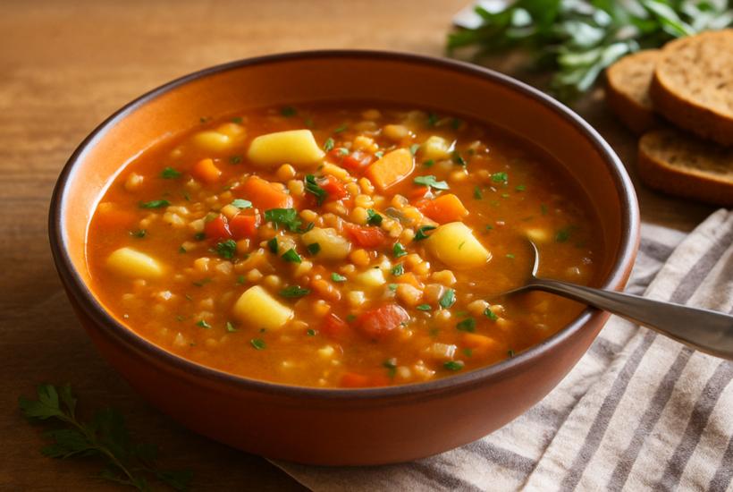 Чечевичный суп с овощами