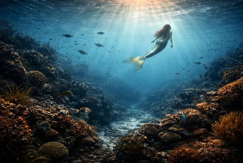 Русалка в океане