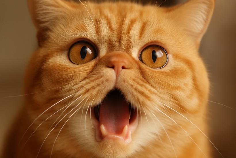 Кошка мяукает
