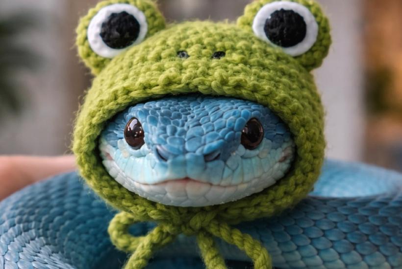 Синяя змея в лягушачьей шапочке