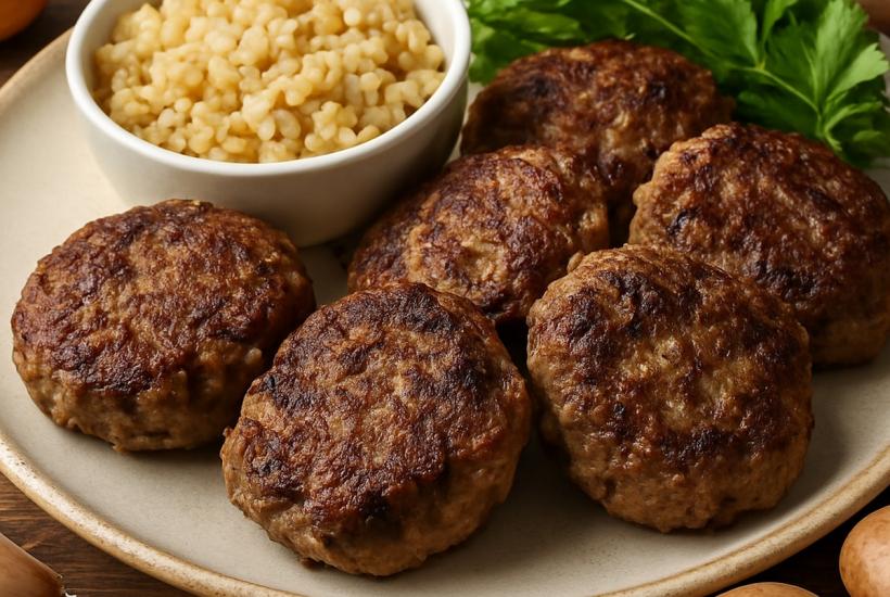 Котлеты из говядины с овсяной крупой и грибами