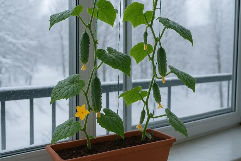 Огурцы на балконе