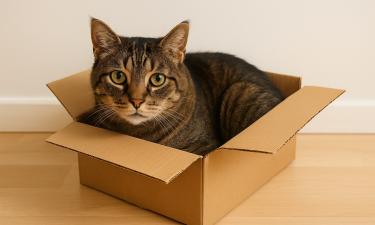 Кошки любят маленькие коробки, считая их более безопасными