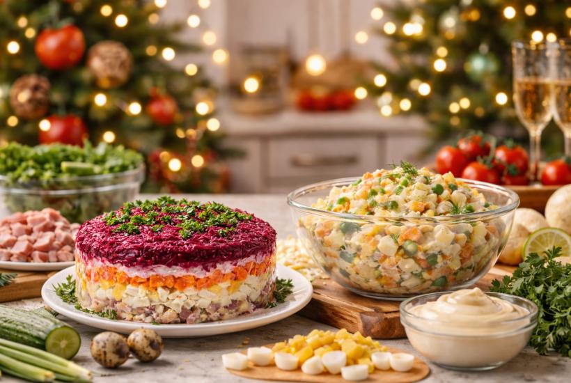 Селёдка под шубой на праздничном столе