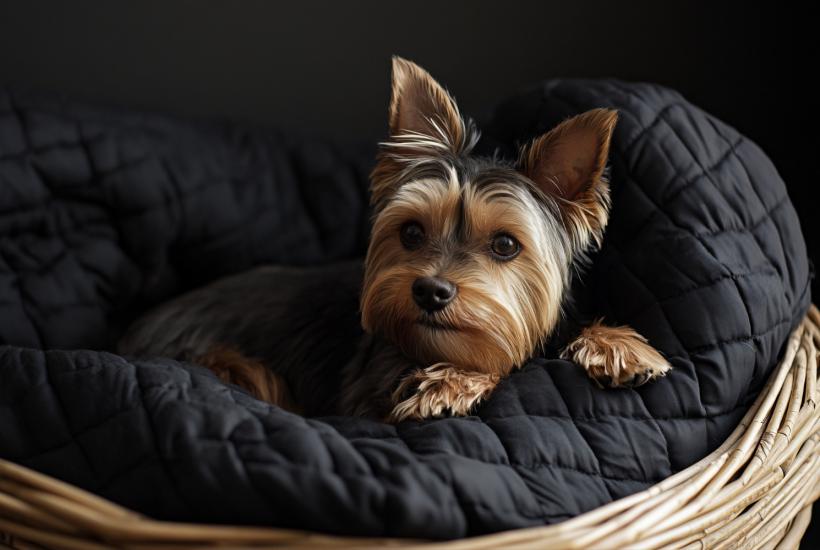 Собака в лежаке