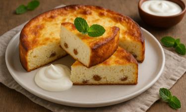 Протертый творог делает запеканку более нежной