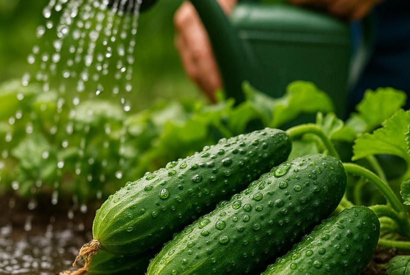 Огурцы на грядке