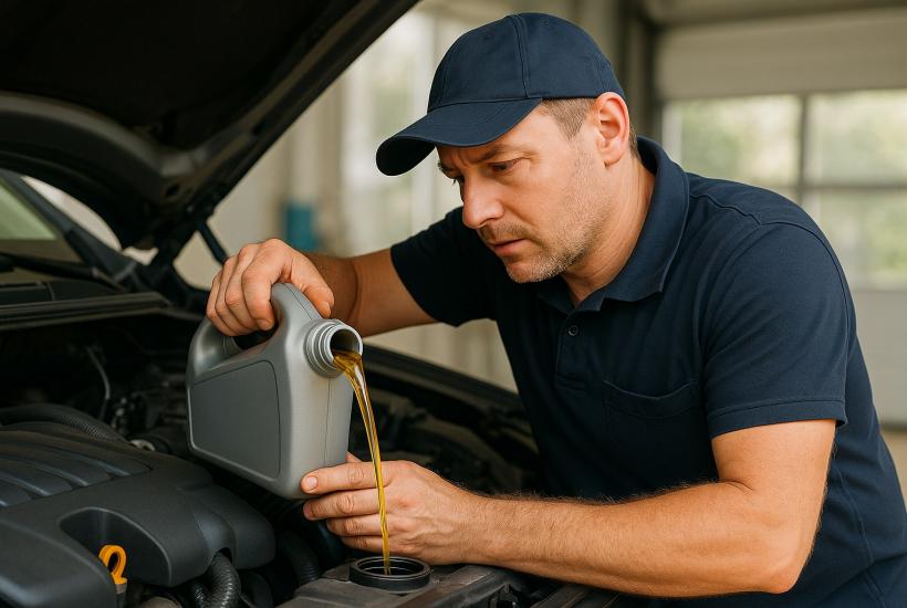 Заливка моторного масла