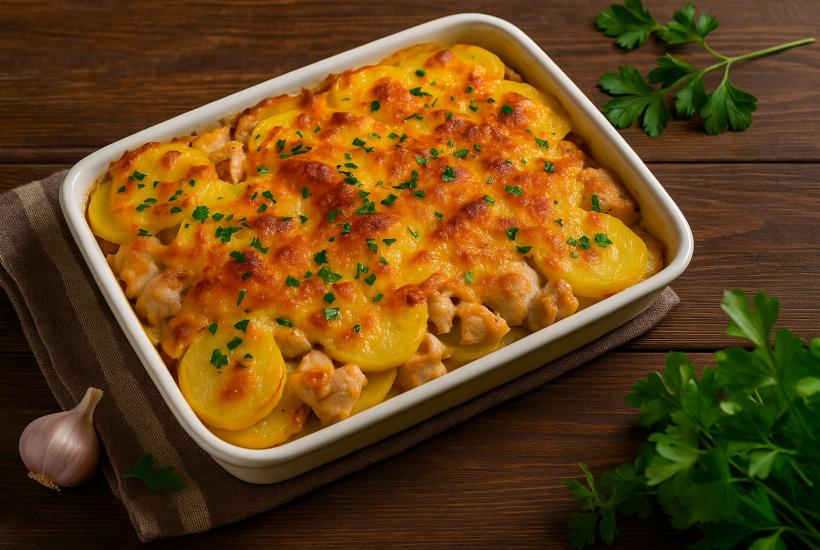 Запеканка из курицы и сыра