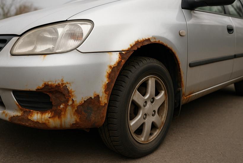 Ржавчина на серебристом авто