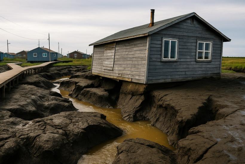 Разрушающаяся почва и деревянные дома