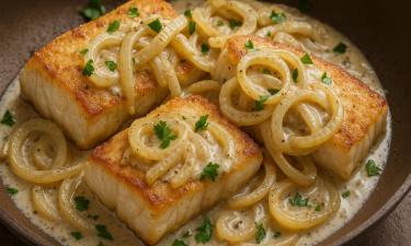 Рыба по-польски с маринованным луком для новогоднего стола