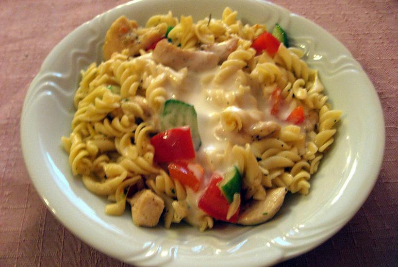 Макароны с курицей и овощами Макароны с курицей и овощами