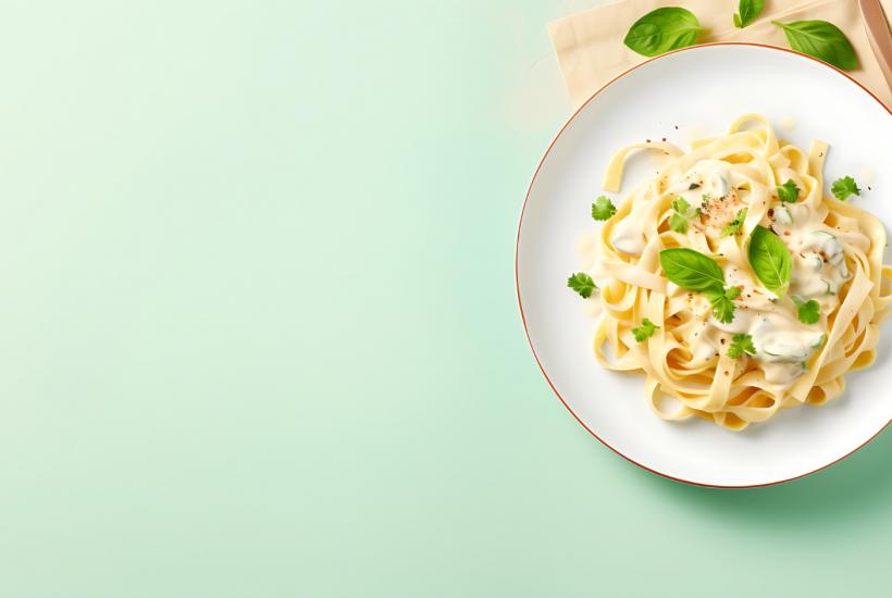 Паста со шпинатом и соусом