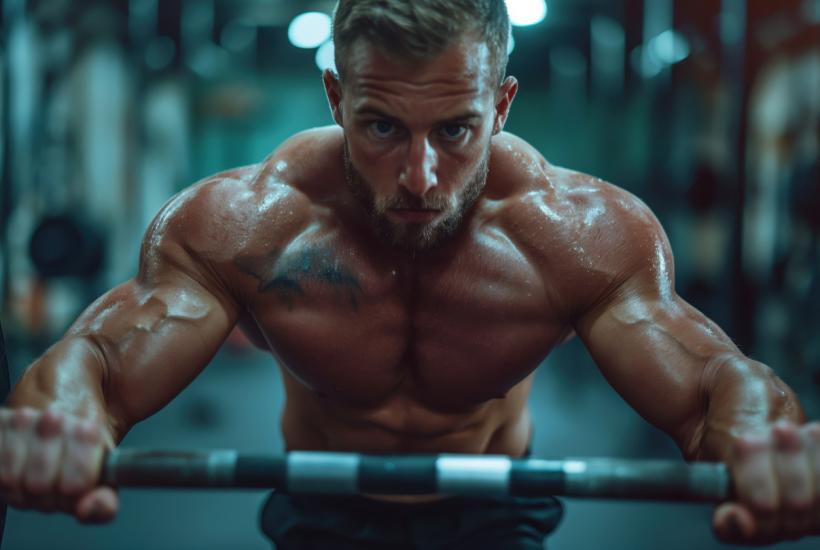 Мужчина занимается спортом