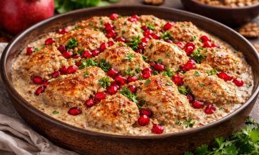 Курица сочетается с гранатовыми зёрнами в горячем блюде