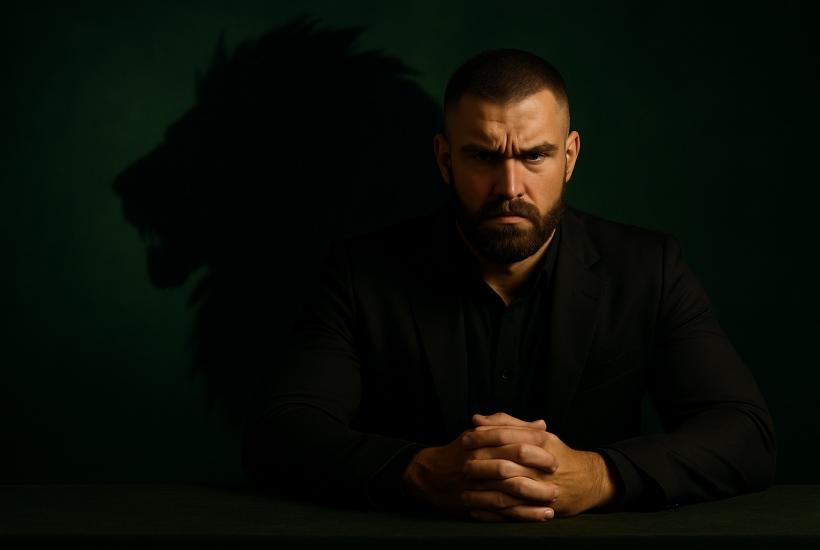 Мужчина и тень льва