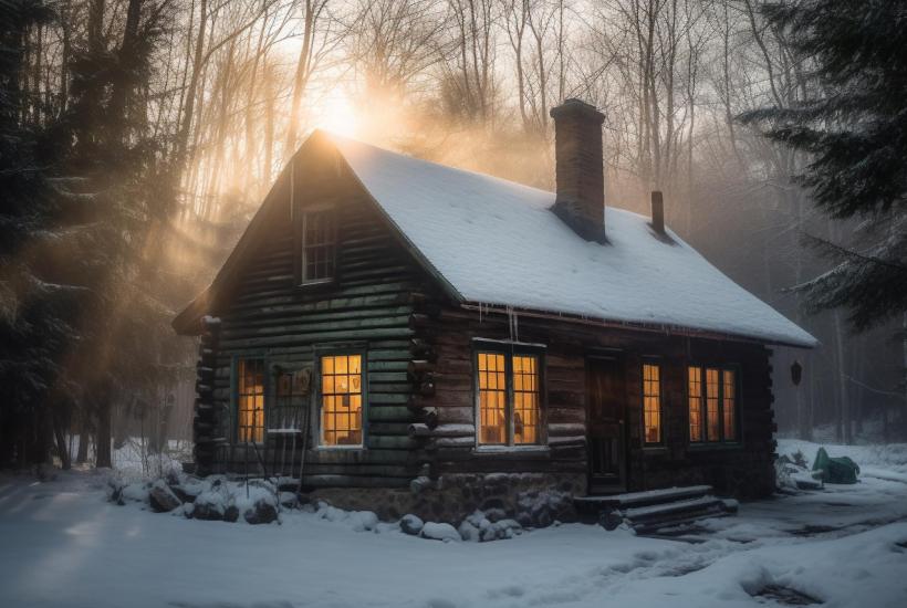 Частный дом зимой