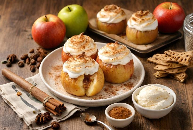 Запечённые яблоки с меренгой