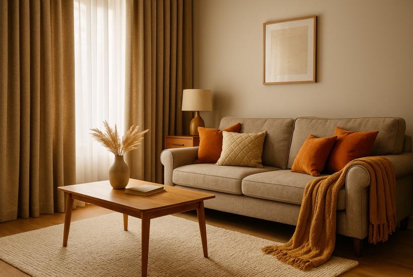 Текстиль в интерьере гостиной