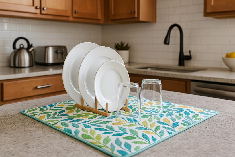 Сушильный коврик на кухне