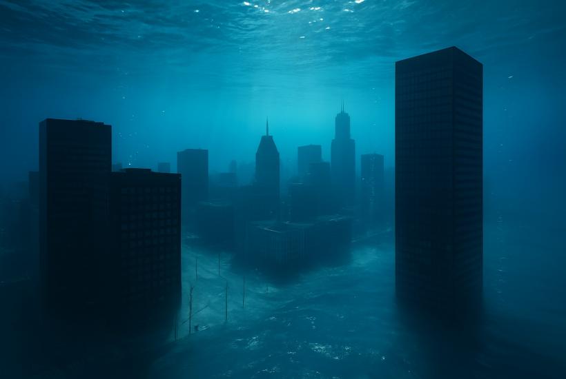 Затопленный город под водой