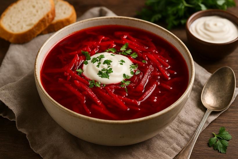 борщ с яркой свёклой