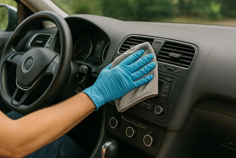 Чистка панели автомобиля