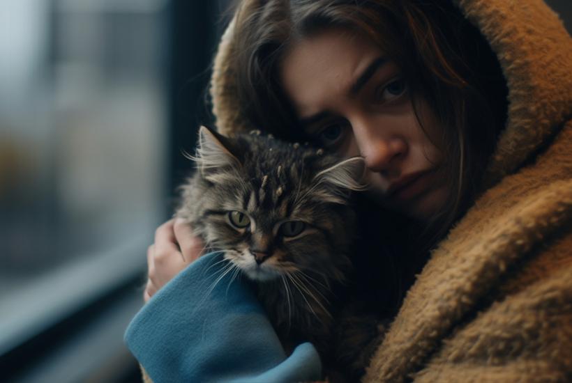 Девушка с кошкой Девушка с кошкой