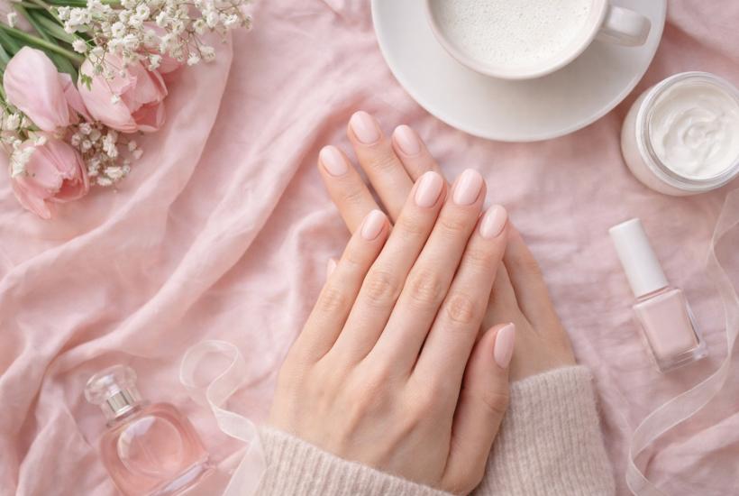 Розовый маникюр