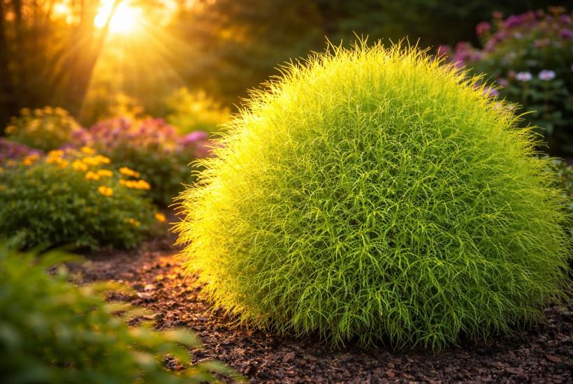 Куст Кохии на закате