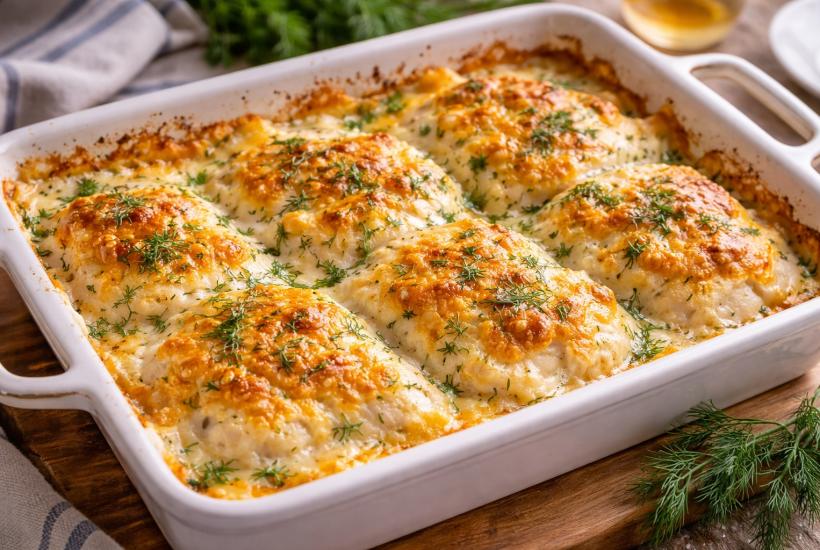 Запечённая рыба под сырной корочкой