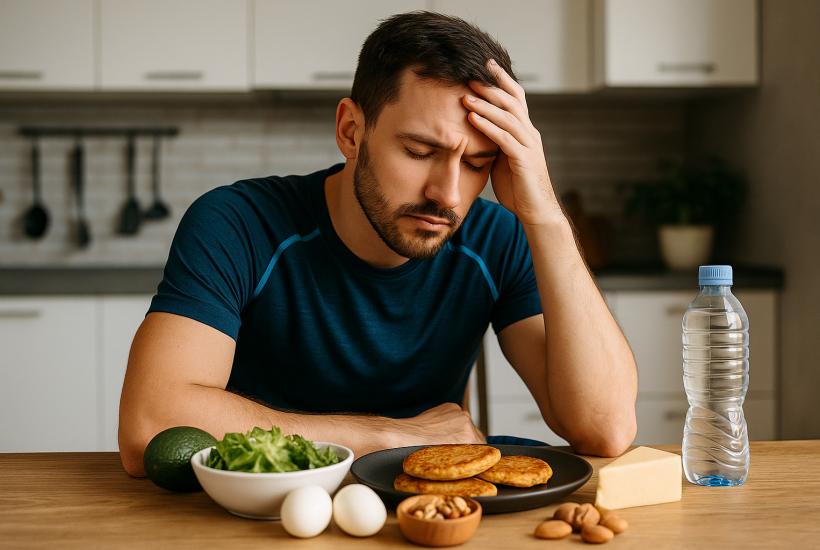 Спортсмен переживает кето-грипп