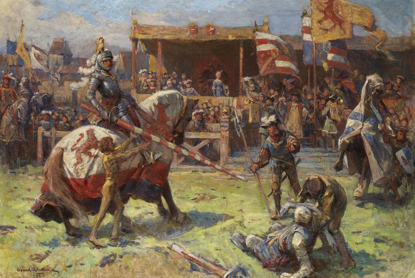 картина Рыцарский турнир, масло, холст