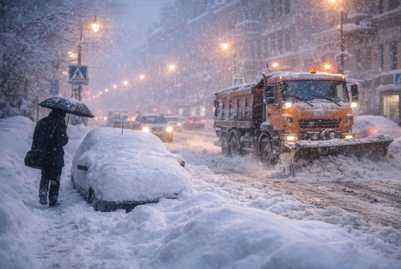 Заснеженный город