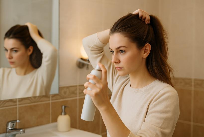 Укладка волос перед зеркалом