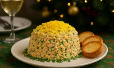 Основа салата "Ленивая мимоза" — рыба, яйца и сыр