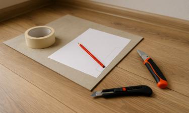 Бумажная разметка обеспечивает точную подрезку линолеума