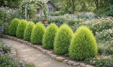 Кохия меняет цвет листвы на красный осенью