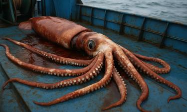 Колоссальный кальмар длиной 10 метров пойман у берегов Антарктиды в 2007 году