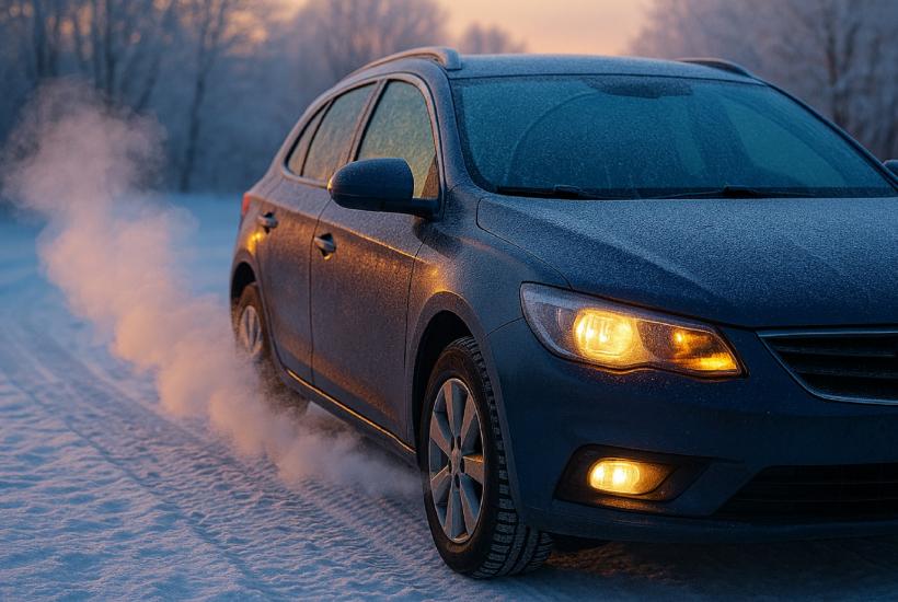 Машина на морозе