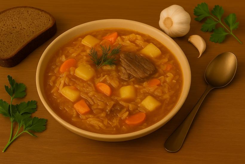 Щи из квашеной капусты по-сибирски