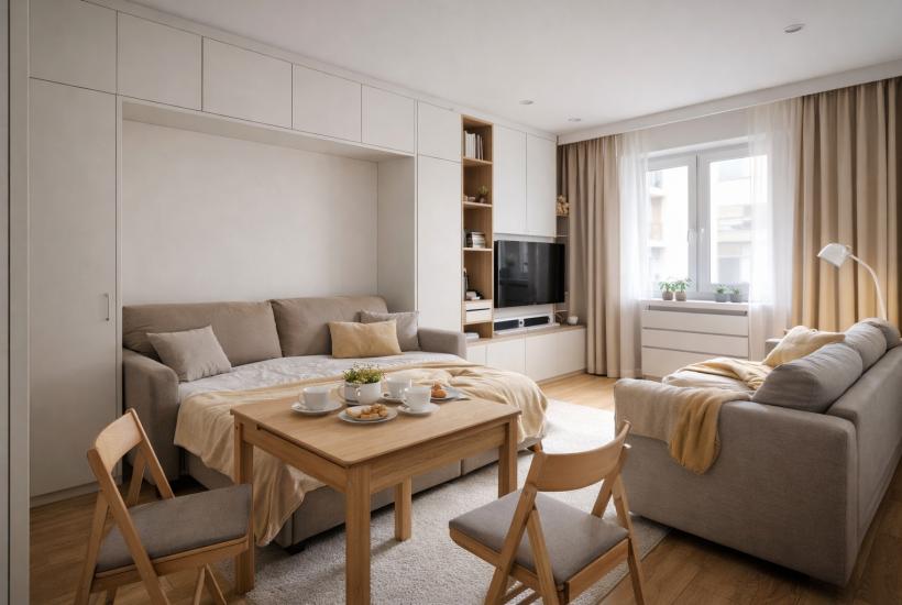 Светлая квартира-студия